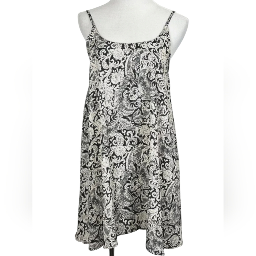 Free People Black and White Floral Slip Dress